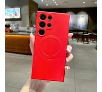 HJZSZX For Samsung S25 Magnetic Wireless Charge Liquid Silicone Soft Phone Case Back Cover(For Samsung S25/Red)