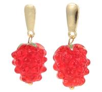HJZZQH 1 Pair Dainty Strawberry Earrings Women Lightweight Aesthetic Dangle Jewelry Stylish Fruit Accessory for Spring Summer Occasions Unique present Idea