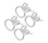 HJZZQH 2 Pairs Bunny Ear Minimalist Rabbit Earrings Girls Fashionable Tiny Animal Studs for Women
