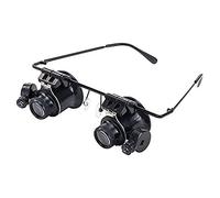 HJZZQH 20-Jewelry Identification Magnifying Glass with Lights & Binocular Eyepiece, Adjustable for Elderly and Antiques