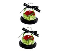 HJZZQH 2pcs 3 Eternal Red Rose Everlasting Flower Enchanted Rose Pred Stocking Stuffers Remembrance Wedding Decoration Red Rose Light Red Rose Flower Decorate Rose Color