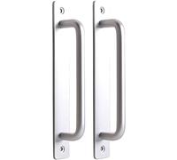 HJZZQH 2Pcs Barn Side Mount Silver Aluminum Interior Closet Pull Gate Handle Entry Door Handles for Sliding Wood/Glass/Metal Door/150Mm/5.9 (180mm/7.1inch)