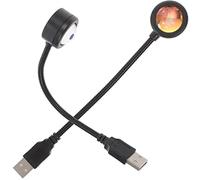 HJZZQH 2pcs Bedroom Projector Light Romantic Vintage Night Lights Home Night Light LED Decorate Rotation Sunset Projector Photo Frame Organizer Household USB