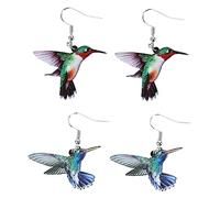 HJZZQH 4 Pairs Bird Wedding Jewelry Girl Decor Parrot for Women Vintage Ear Christmas Earrings Birds Drop Dangle Acrylic Women's Pigeon Fashion
