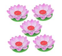 HJZZQH 5pcs Decorative Candles Wedding Candle Lights Flower Candle Tealight Candles Floral Candles Led Decor Buddha Lamp Happy Birthday Tealight Candle Decor Purple Props