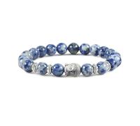 HJZZQH Beaded Bracelets 8mm Crystal Bead Bracelet Nature Stones Buddha Head White Round Woven Stretchy 17cm x 7mm 1PCS for Graduation