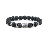 HJZZQH Beaded Bracelets 8mm Crystal Bead Bracelet Nature Stones Buddha Head White Round Woven Stretchy 17cm x 7mm 1PCS for Graduation