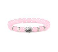 HJZZQH Beaded Bracelets 8mm Crystal Bead Bracelet Nature Stones Buddha Head White Round Woven Stretchy 17cm x 7mm 1PCS for Graduation
