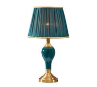 HJZZQH Bed Lamp Ceramic Table Lamp Retro Living Room Study Creative Decorative Table Lamp Home Bedroom Bedside Lamp Living Room Lamp(B)