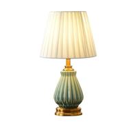 HJZZQH Bed Lamp Retro Table Lamp Bedroom Bedside Lamp Study Entrance Ice Crack Ceramic Fabric Decorative Table Lamp Living Room Lamp