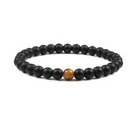 HJZZQH Bracelet Bead Crystal Bracelets Men Nature Stones Blue Black Round Woven Stretchy 17cm x 7mm for Graduation