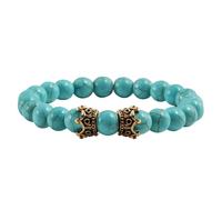 HJZZQH Bracelet Beads 8mm Natural Amethyst Bracelet Nature Stones Crown White Round Woven Stretchy 17cm x 7mm for Prom