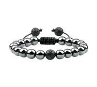 HJZZQH Bracelets for Men 8mm Crystal Bracelets Beads Nature Stones Black White Round Woven Stretchy 17cm x 7mm for Prom