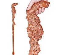 HJZZQH Cane Adjustable Crutches,Canes,Wood Crutch Hand Carved Walking Stick Gifts Fish Shape Fashionable Sturdy Stable,for Men and Women Walking Sticks Ideal for
