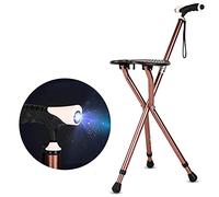 HJZZQH Cane Stool, 3 Legs Cane Seats, Crutch Chair Seat, 3 Legs Cane Seats, Walking Stick Chair Combo, Folding Walking Cane, with Light Lightweight and Adjustable, Great for Travel,Crutches