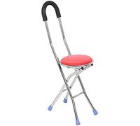 HJZZQH Canes Folding Cane Seat Stainless Steel Four Legs Folding Crutch Stool Walking Cane Walking Stick Chair Great for Travel Events Walking for The Elderly Disabled People