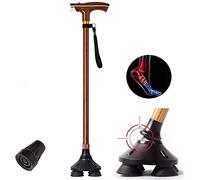 HJZZQH Canes Old Man Stick with Lamp Intelligent Wood Color Multifunctional Crutch Scalable Rod Old Outdoor Walking Stick