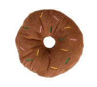 HJZZQH Colorful Donut Shape Chew Toy for Dogs and Cats - Squeaky Sound Pet Plaything Designed for Sturdiness and Practical Use (Brown 11cm)