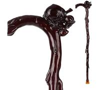 HJZZQH Crutches Walking Cane Home Helper Unisex Iron pear AWood Cane with Supportive Curved Handle and Bottom Tip.A Wooden Walking Stick WoodenCanes for Men and Women