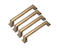 HJZZQH Furniture Handles and Knobs Wardrobe Cupboard Drawer Shoe Bedroom Hardware Accessories Kitchen Cabinet Door Handle 4pcs with Screws (Yellow 128mm)