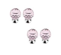 HJZZQH Furniture Knobs Kitchen Cabinet Drawer Crystal 4Pcs Pull Handles Hardware Single Hole Wardrobe Door Shoe Handle Glass Multiple Colour,White (Powder)