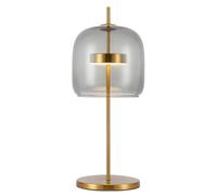 HJZZQH Glass Table Lamp LED Desk Reading Light Gold Metal Night Stand Lamp, 5W 3000K Column Table Lamps Art Deco Desktop Lights for Living Room Bedroom Office Home