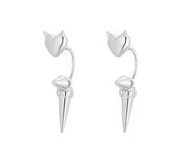 HJZZQH Gothic Love Heart Ear Bone Studs Little Devil Punk Fashion Ear Jewelry for Women