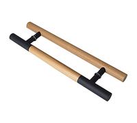 HJZZQH Heavy Duty Set,Sliding Barn Handle Pull Push with Solid Wood Bar,304 Stainless Steel Door Grab Bar,Back To Back Install (Color B, Size : 40cm/16inch) (Black