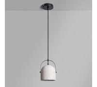 HJZZQH Industrial Cement Pendant Light Retro Dome Hanging Lamp Concrete Chandelier Ceiling Lighting Fixture Concrete Kitchen Island Lights Single Dining Table Lamps E27 Droplight