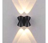 HJZZQH LED Outdoor Light Black Porch Lamp, Up Down Aluminum, IP65 Waterproof Indoor Spotlights, Garden Lights Bathroom Sconces, 3000K Exterior Wall Lamps