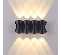 HJZZQH LED Outdoor Light Black Porch Lamp, Up Down Aluminum, IP65 Waterproof Indoor Spotlights, Garden Lights Bathroom Sconces, 3000K Exterior Wall Lamps