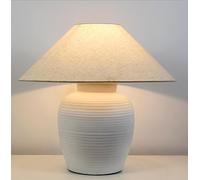 HJZZQH Minimalism Bedside lamp Vintage Ceramic Table lamp Japanese Style Table Lamp Bedroom Living Room with Fabric Shade E27*1 for Hotel Café Decorative 48 * 50cm