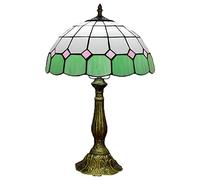 HJZZQH Minimalist Style Table Lamp 12 Inch Eye Protection Mediterranean Lamp Handmade Stained Glass for Bedroom Bedside Lounge,Blue Warm as Ever