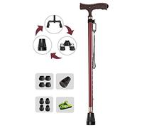 HJZZQH Retractable Walking Stick,Four-Legged Non-Slip Crutches Canes Old People Lightweight Multi-Purpose Aluminum Retractable Male and Female 72-94 Cm, Maximum Weight 150 Kg
