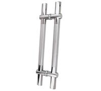 HJZZQH Silver Double Sided H Shape Push Pull for Glass/Wood Gate, 1.6ft/2ft/2.6ft/3.3ft/4ft/5ft Long Sliding Door Handle, Barn Entry (Size : (120cm/47in)