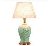 HJZZQH Vintage Bedside lamp American Country Style Table Lamps Ceramics Decorative Table Lamp Fabric Shade E27 Living Room & Bedroom Hotel Table Lamp,C