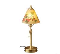 HJZZQH Vintage Glass Table lamp French Style Bedside lamp Nordic Style Table lamp Brass Bedroom Decorative Table Lamps E27 Living Room Hotel 18 * 60CM