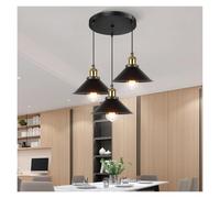 HJZZQH Vintage Iron Pendant Lamp for Living Room - Base Industrial Chandelier - Retro and Sleek