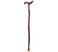 HJZZQH Wooden Walking Stick Solid Cane Canes, Solid Wood Walking Stick,Wood Carving Crested Handle Retro Nostalgia 96cm Long Can Be Truncated As Needed