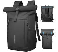 hk 16 Inch Roll Top Backpack, Rucksack for Men with USB Charging Port Black