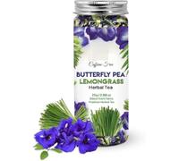 HK Butterfly Pea Flower Lemongrass Tea - 25gm - 25 Cups | GOOD FOR HAIR & SKIN | Caffeine Free - Flower Based - Herbal Tea - Non GMO | | Reusable Pet Jar