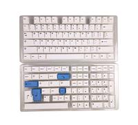 HK GAMING Custom Keycaps | Dye Sublimation PBT Keycap Set for Mechanical Keyboard | 139 Keys | Cherry Profile | ANSI US-Layout | Compatible with Cherry MX, Gateron, Kailh, Outemu | Black on White