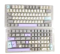 HK GAMING Custom Keycaps | Dye Sublimation PBT Keycap Set for Mechanical Keyboard | 139 Keys | Cherry Profile | ANSI US-Layout | Compatible with Cherry MX, Gateron, Kailh, Outemu | Muted