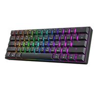 HK GAMING GK61 60% v3 | Hotswap Mechanical Gaming Keyboard | 61 Keys Multi Color RGB LED Backlit for PC/Mac Gamer | US Layout (Black, Gateron Optical Red)