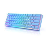 HK Gaming GK61 Mechanical Gaming Keyboard 60 Percent | 61 RGB Rainbow LED Backlit Programmable Keys | USB Wired | For Mac and Windows PC | Hotswap Gateron Mechanical Yellow Switches | Blue