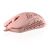 HK Gaming Mira S Ultra Lightweight RGB Gaming Mouse | Honeycomb Shell | 61 grams | max 12000 cpi | USB Wired | 6 programmable Buttons | On-Board Memory | Anti Slip Grips | Mira-S Rose Quartz