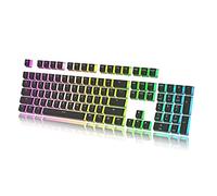 HK Gaming Pudding Keycaps Set | Doubleshot PBT Keycap Set | Full 108 OEM Profile Key Set | ANSI US-Layout | For Mechanical Keyboard | Compatible with Cherry MX, Gateron, Kailh, Outemu | Black