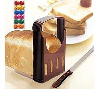 HK Kitchen Plastic Bread Slicer with Smiley Face Magnet, Brown