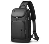 hk Mens Chest Bag, 5L Small Sling Bag, Lightweight Shoulder Bag Black