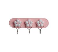 HK Online 1 x Childrens Bedroom Wall Hooks -3 Flower Coat Hooks, Bag Hooks, Multi Door Hooks, Scarf Hook, Hanging Hooks - Pink (3 Hook Flower)